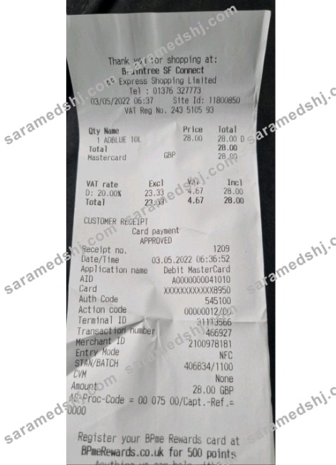 BP express shopping limited payment check